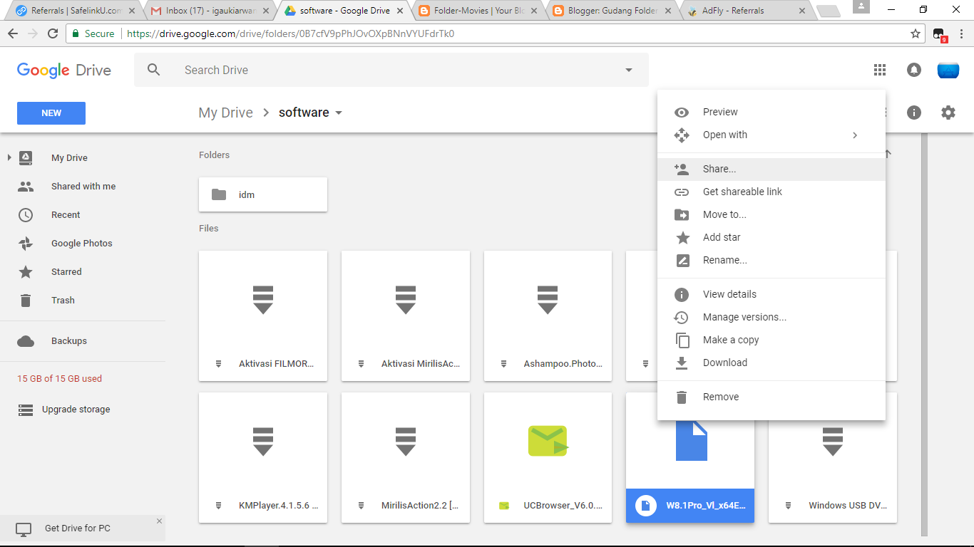 Папка Google Drive